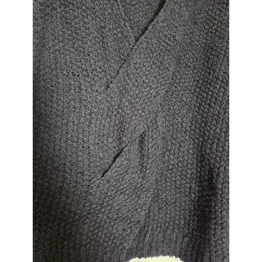 Free People Coco Front Twist V-Neck Sweater Size Medium Black Knit Cotton - Picture 5 of 9